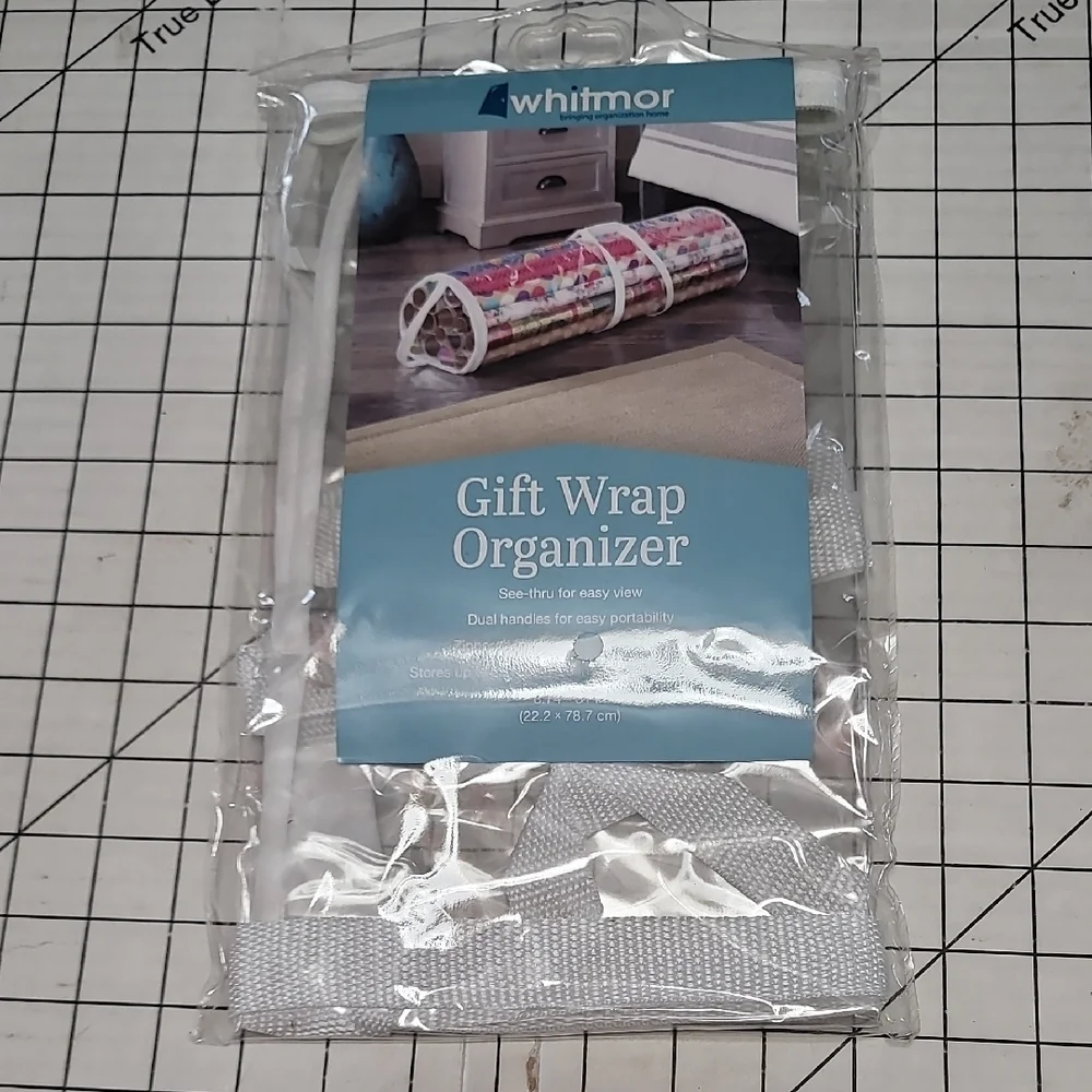 Whitmor‎ Gift Wrap Organizer - Clear&White NIP 8.74